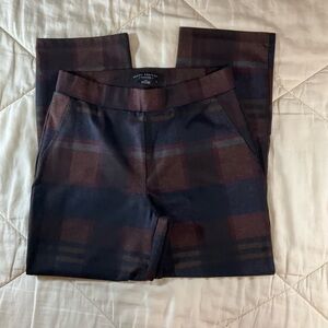 Social Standard by Sanctuary Plaid Stetch Pull-on Pants Large #2363